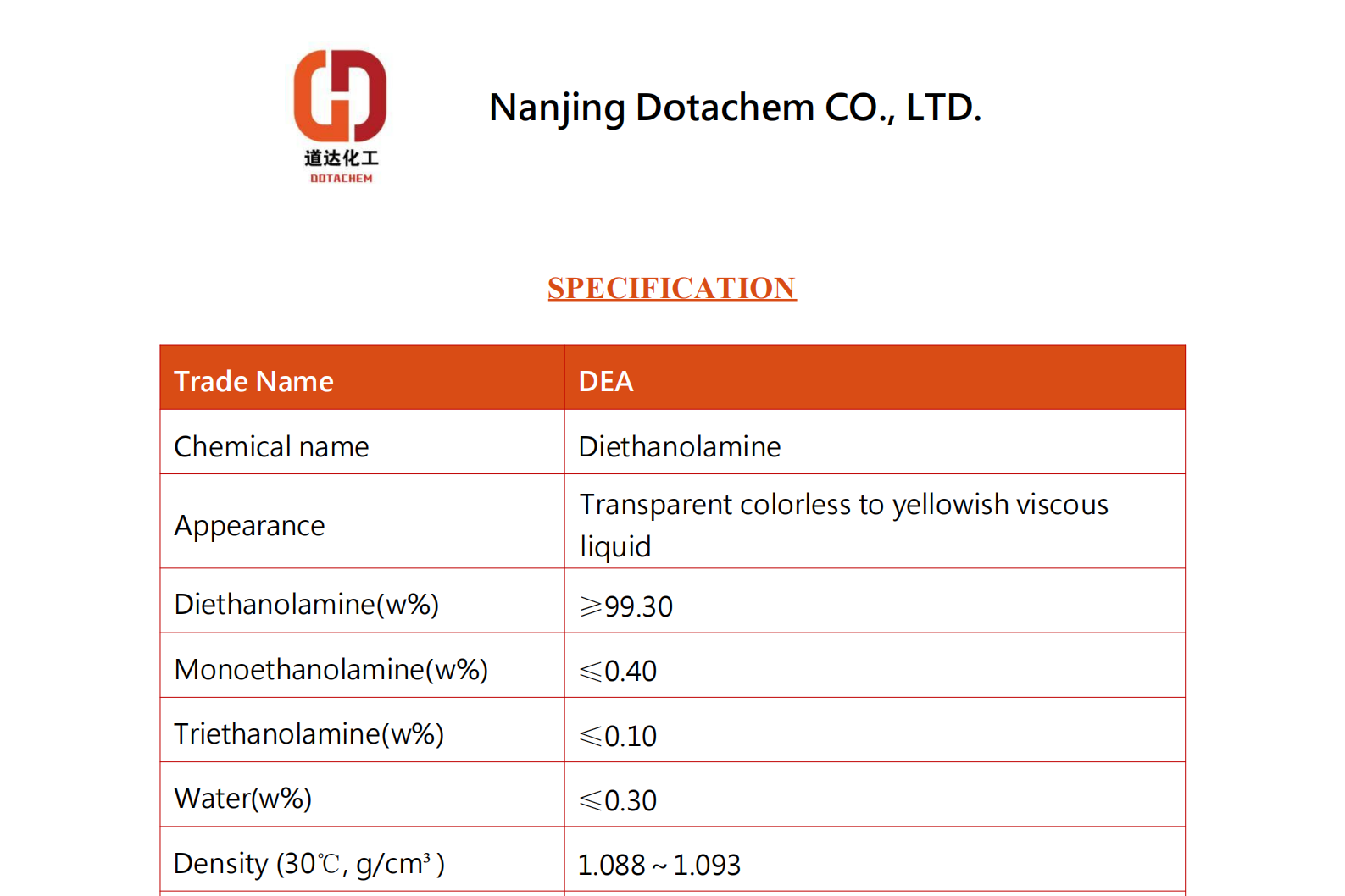 ジエタノールアミン DEA-TDS-Dotachem